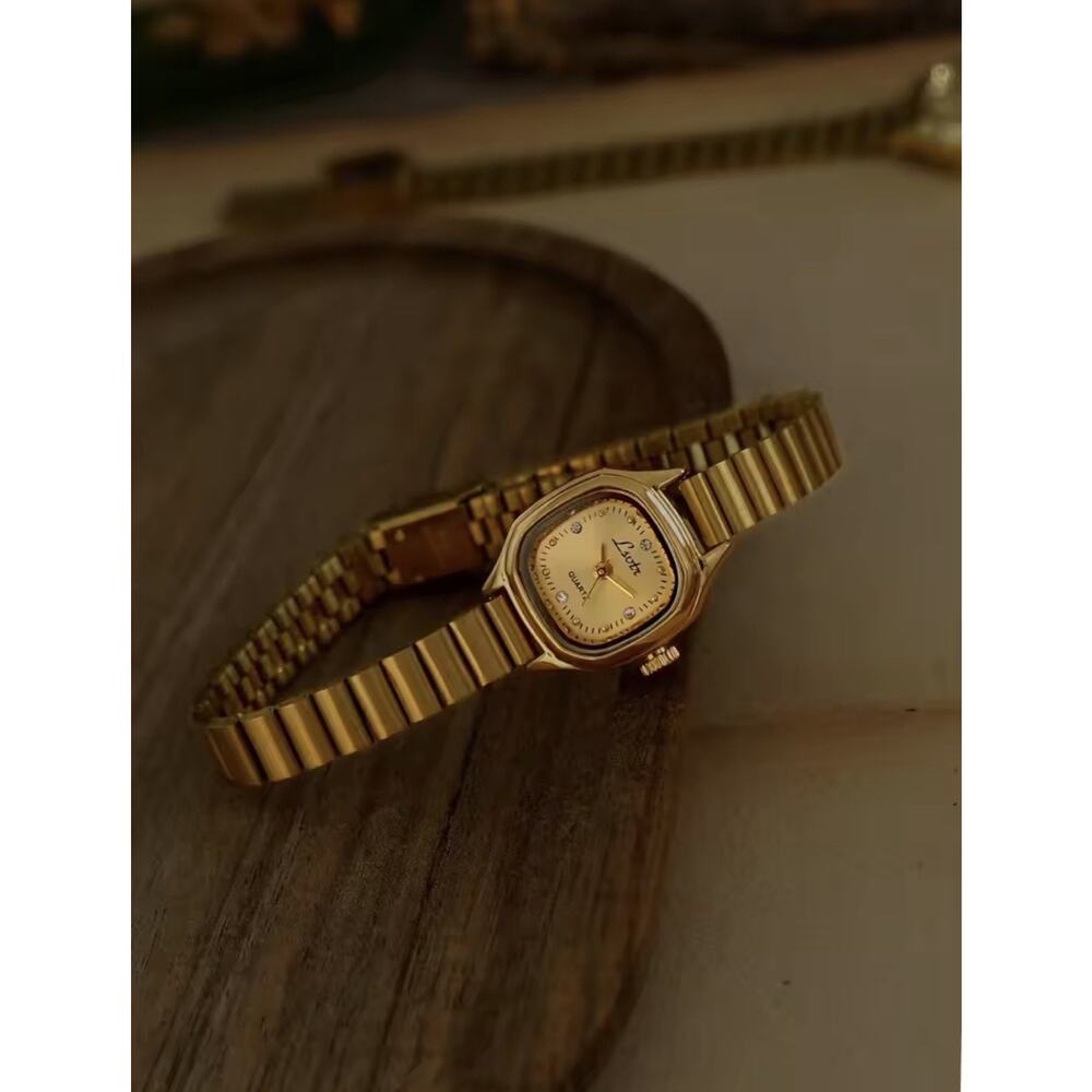 Gold French Vintage Style Unique Dainty Women’s Wrist Watch Trendy Cute Gift